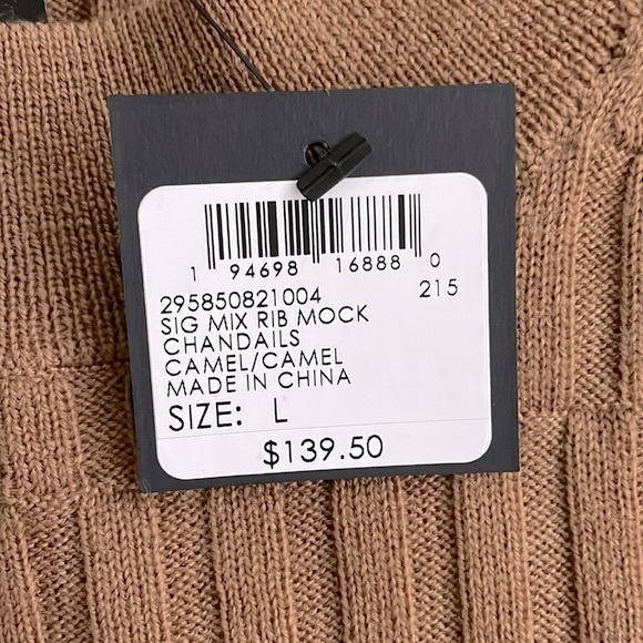 NWT Club Monaco Signature Ribbed Mock Neck Sweater. 100% Wool ❤️ - Picture 6 of 10